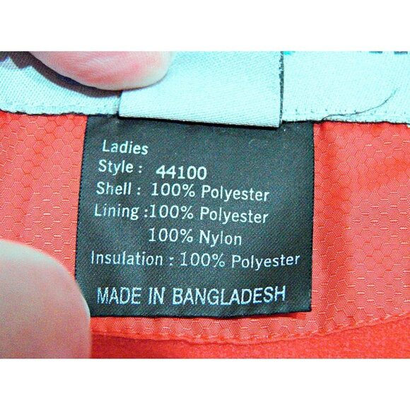 Womens Obermeyer Red Quilted Jacket Black Trim Gold Hardware Pockets Size 6 - Picture 6 of 12